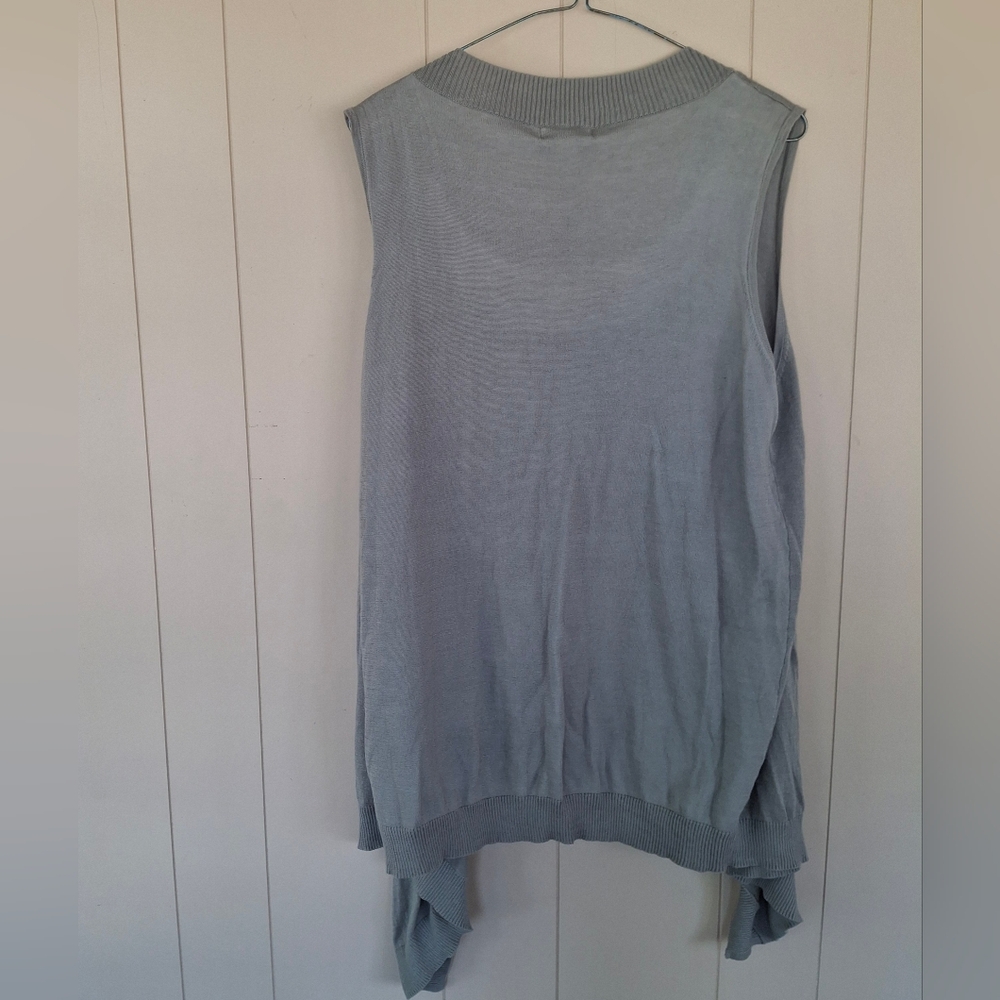 Spanner Waterfall Vest Tank Top Size XL NWT Grey White Boho Festival Summer - Picture 2 of 9